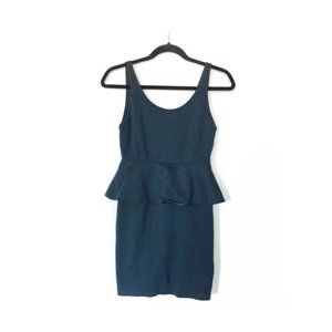 Alice + Olivia Navy Blue Peplum Sleeveless Dress